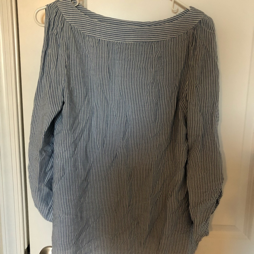 Striped Blue and White Blouse